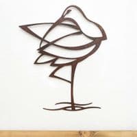 Curlew - Rusted Metal Wall Art Hanging by Janet Mary Robinson