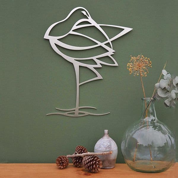 Curlew - Stainless Steel Wall Art Hanging by Janet Mary Robinson