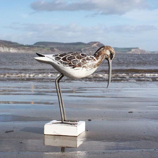 Hand Carved Wooden Curlew | Curlew Standing | Bird Carving