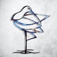 Curlew - Tempered Metal Wall Art Hanging by Janet Mary Robinson