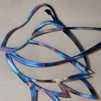 Curlew - Tempered Metal Wall Art Hanging by Janet Mary Robinson