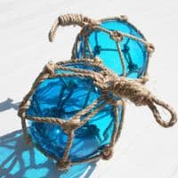Turquoise Glass Fishing Float | Turquoise Blue | Wall Hanging
