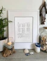 Doc Martins House - Port Isaac | Original Hand Drawn Illustration | Alison Collins
