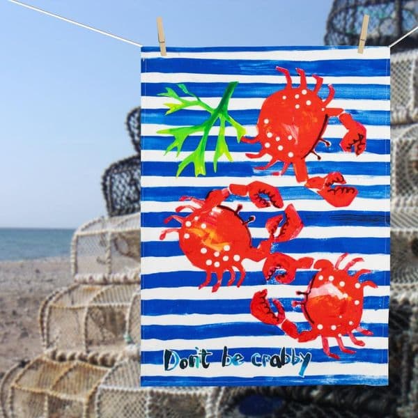 Don't be Crabby Tea Towel | Cotton Tea Towel
