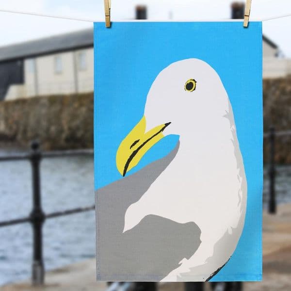 Douglass the Seagull Tea Towel | Seaside Tea Towel | Sophie Mutter