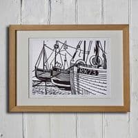 Drawn Up | Linocut | Lino Print