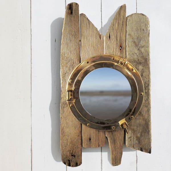 Driftwood Porthole Cabinet | Bathroom Cabinet | Nautical Decor