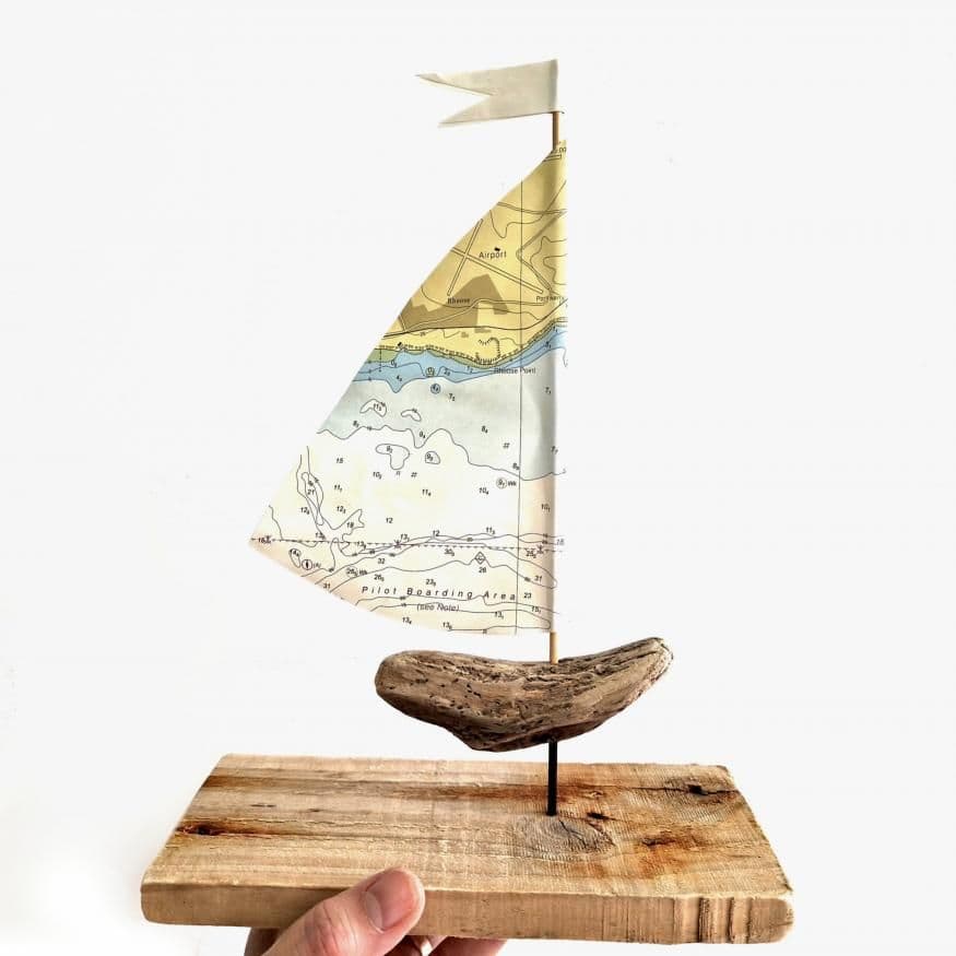 Driftwood Sailboat - Barry Harbour, Wales