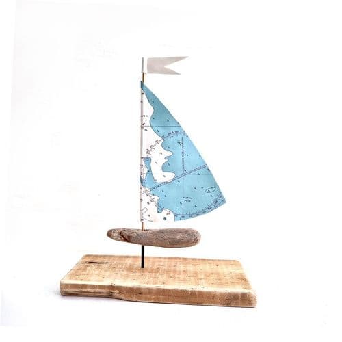 Driftwood Sailboat - Fishing Pots