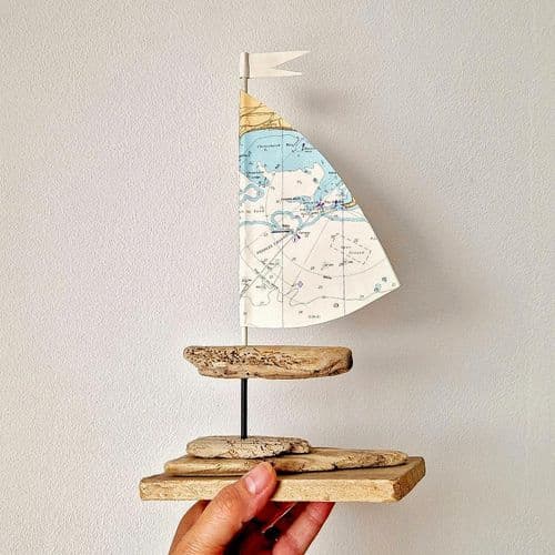 Driftwood Sailboat - Poole & Christchurch Bay