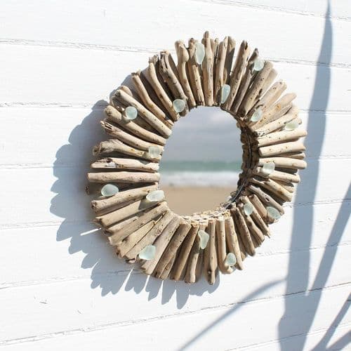 Driftwood & Sea Glass Mirror