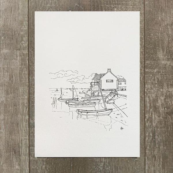 East Quay, Wells | Original Hand Drawn Illustration | Alison Collins
