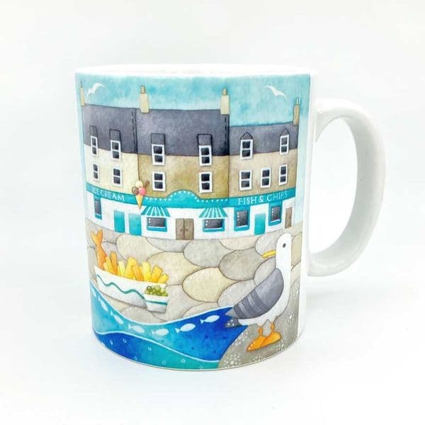 Fish and Chips Mug | Seaside Mug | Louise Stocker