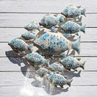 Fish Shoal Iron Wall Art Hanging | Coastal Beach Theme Décor