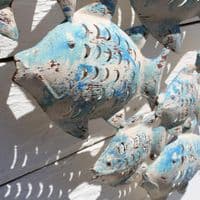 Fish Shoal Iron Wall Art Hanging | Coastal Beach Theme Décor