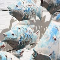 Fish Shoal Iron Wall Art Hanging | Coastal Beach Theme Décor