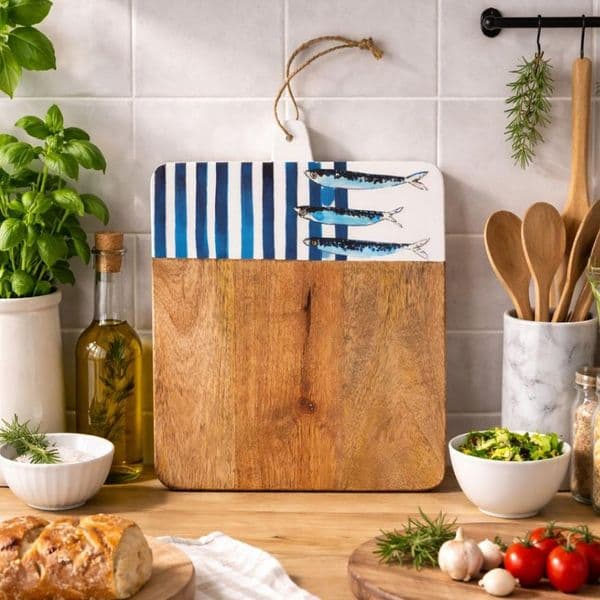 Fish & Stripes Chopping Board | Wooden Chopping Board
