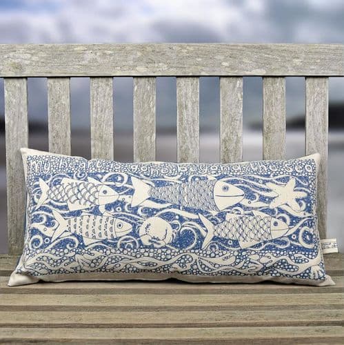 Fishes Linen Cushion - long