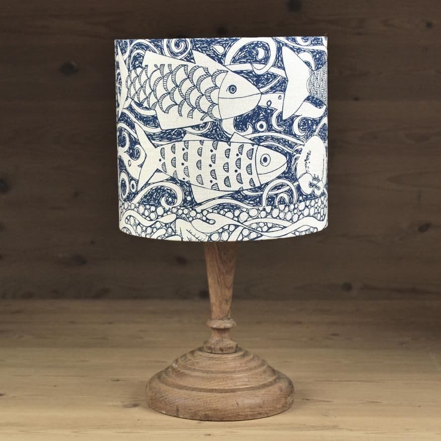 Fishes Linen Lampshade