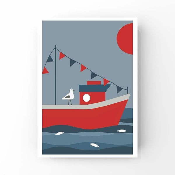 Fishing Boat | A4 Print by Jo Thearle