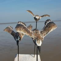 Flying Sandpipers Bird Carving | Wood Carving | Hand Carved Birds