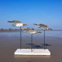 Flying Sandpipers Bird Carving | Wood Carving | Hand Carved Birds