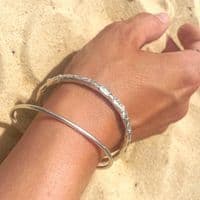 Fossilised Bangle Bracelet | Silver Bangle | Sarah Adams