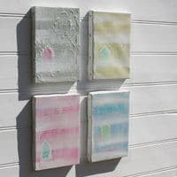 Four Beach Huts Painting | Coastal Art | Liz Sheddon