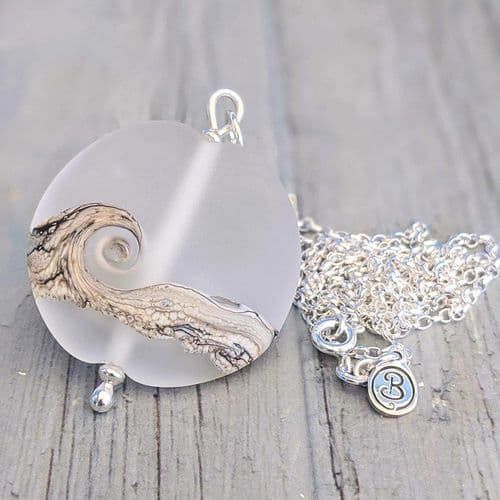 Frosted Sea Pendant Necklace