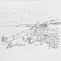 Gara Rock Beach, Devon | Original Hand Drawn Illustration | Alison Collins