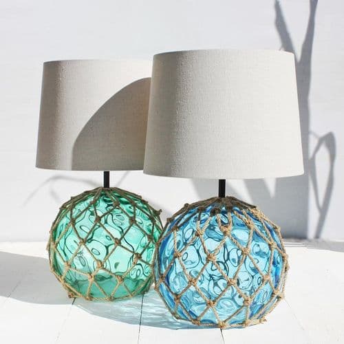 Glass Fishing Float Table Lamp