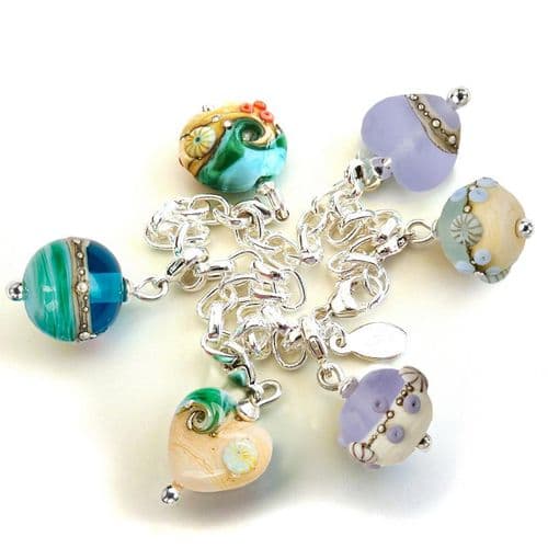 Glass & Silver Charm Bracelet