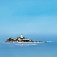 Godrevy Lighthouse & Sea Pinks | Art Print | Gail Morris