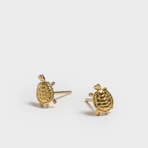 Gold Baby Turtle Shaped Stud Earrings