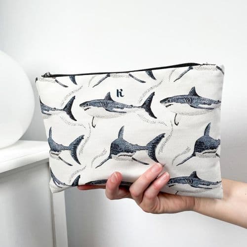 Great White Shark Makeup Bag – White