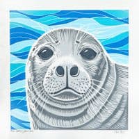 Grey Seal Linocut Print | Chris Taylor