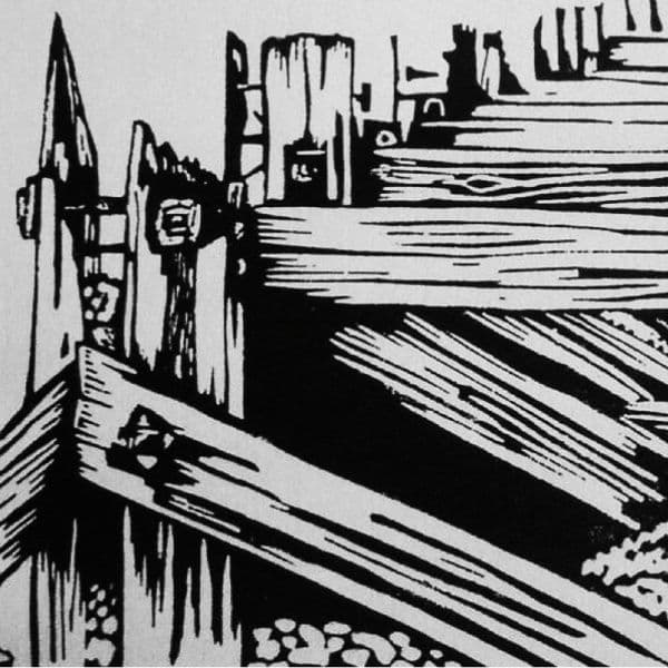 Groynes Nook Beach | Linocut | Lino Print