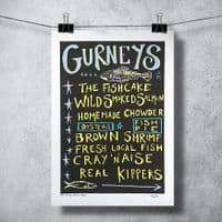 Gurney's Fishmonger Backboard | Linocut Print | Chris Taylor