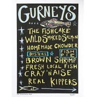 Gurney's Fishmonger Backboard | Linocut Print | Chris Taylor