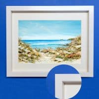 Gwithian, Godrevy & Sea Pinks | Art Print | Gail Morris