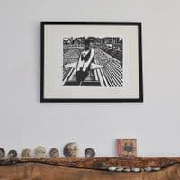 H M Submarine Ocelot | Linocut Print | Steve Duffy
