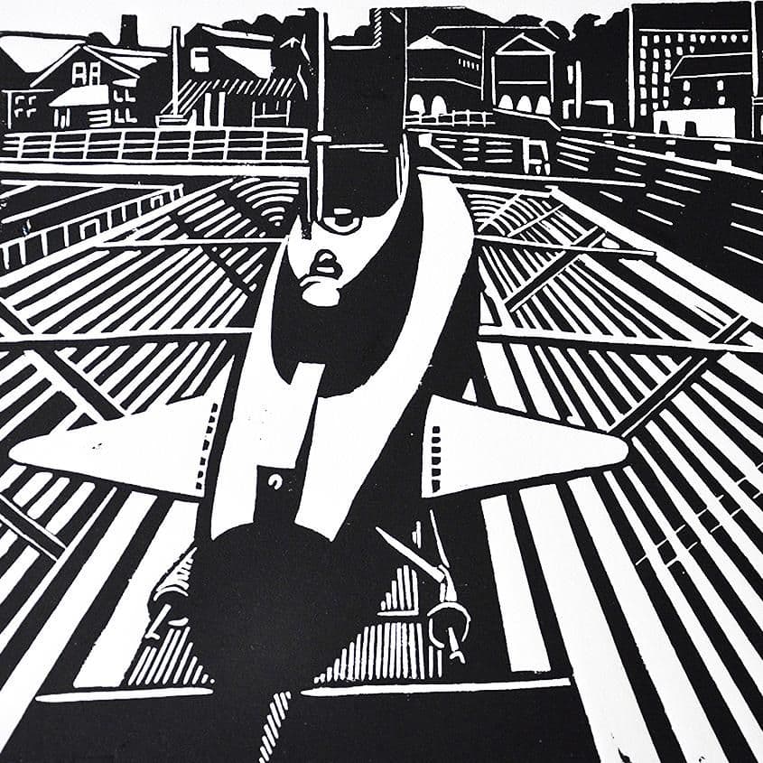 H M Submarine Ocelot – Linocut Print