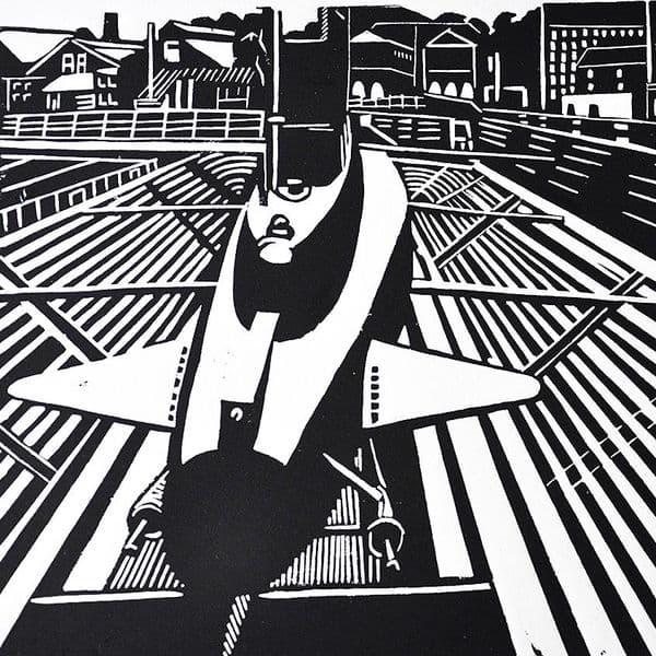 H M Submarine Ocelot | Linocut Print | Steve Duffy