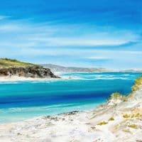 Hayle Dunes to Porthkidney Beach | Art Print | Gail Morris