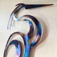 Heron - Tempered Metal Wall Art Hanging by Janet Mary Robinson