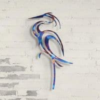 Heron - Tempered Metal Wall Art Hanging by Janet Mary Robinson