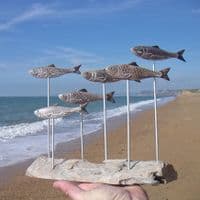 Herring Shoal Fish Sculpture | Hand Carved Wooden Fish