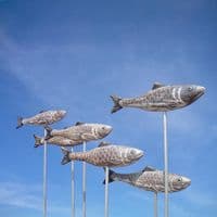 Herring Shoal Fish Sculpture | Hand Carved Wooden Fish