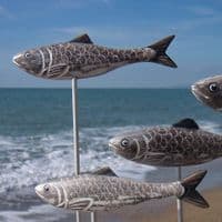 Herring Shoal Fish Sculpture | Hand Carved Wooden Fish