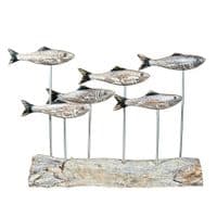 Herring Shoal Fish Sculpture | Hand Carved Wooden Fish